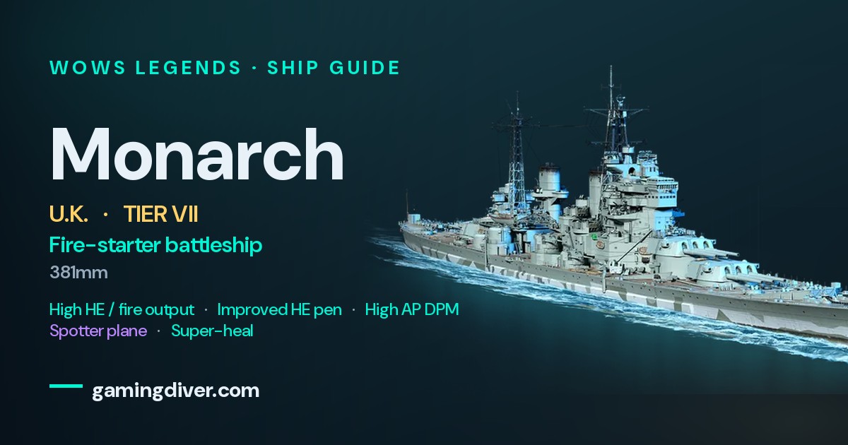Monarch Build & Guide | WoWs Legends | GamingDiver