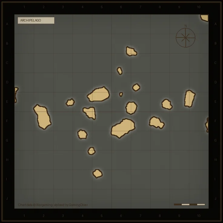 Stylised tactical chart of the Archipelago map