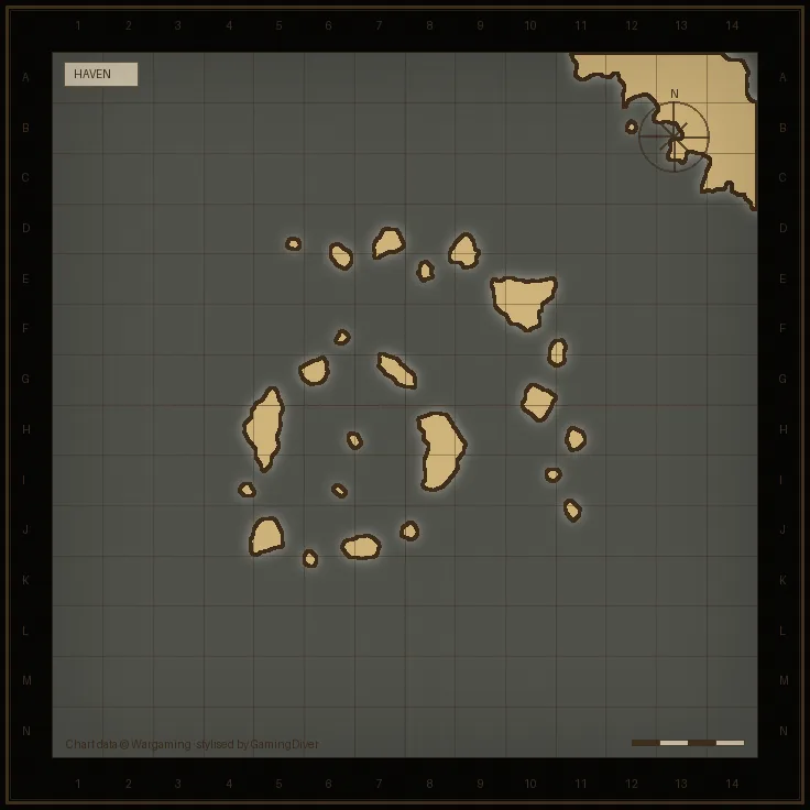 Stylised tactical chart of the Haven map