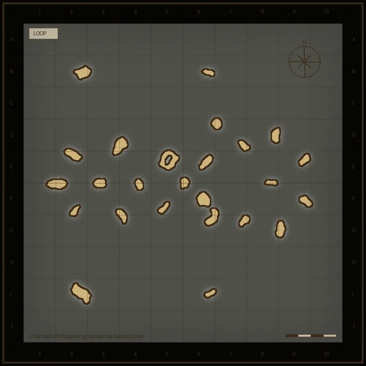 Stylised tactical chart of the Loop map