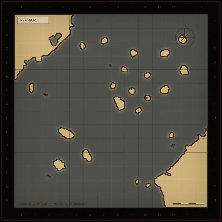 Stylised tactical chart of the Neighbors map
