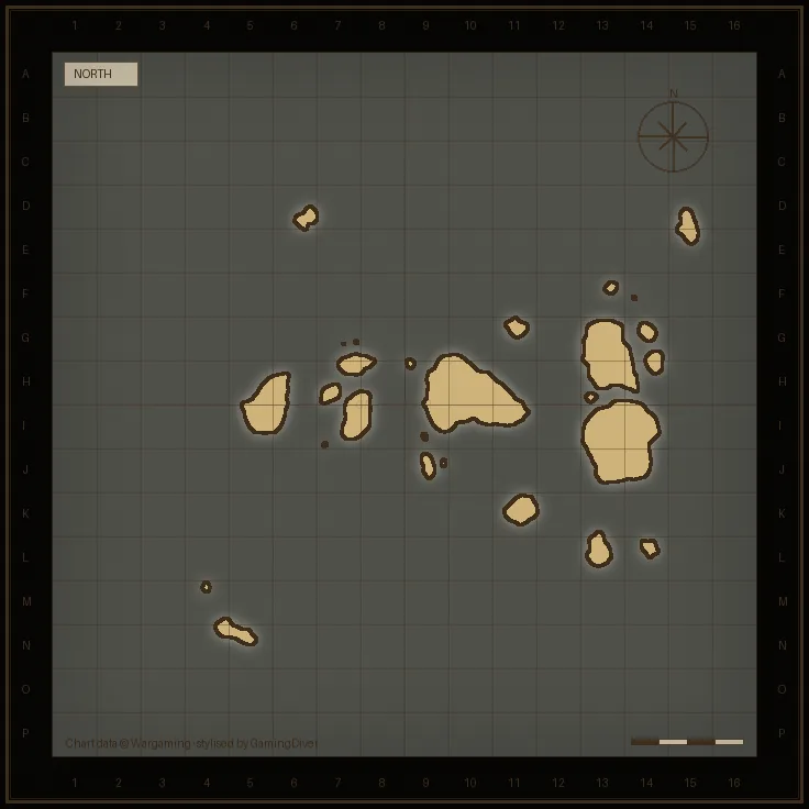 Stylised tactical chart of the North map