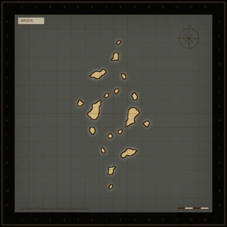 Stylised tactical chart of the Riposte map