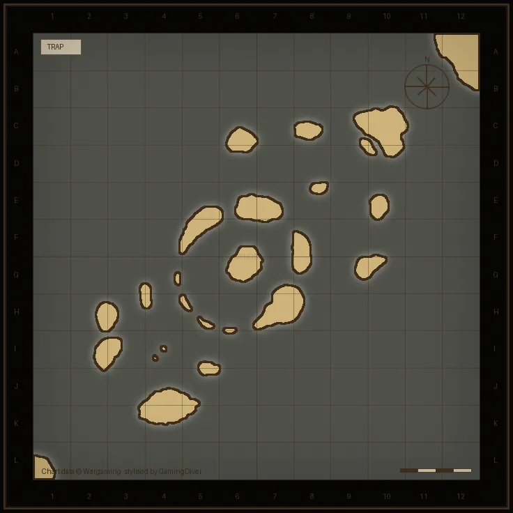 Stylised tactical chart of the Trap map